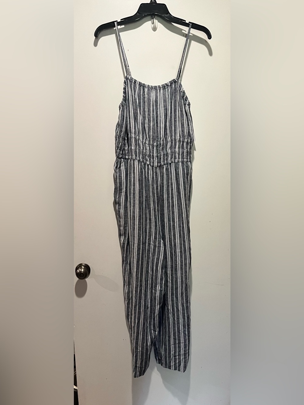 Old Navy Blue and White Striped Jumpsuit